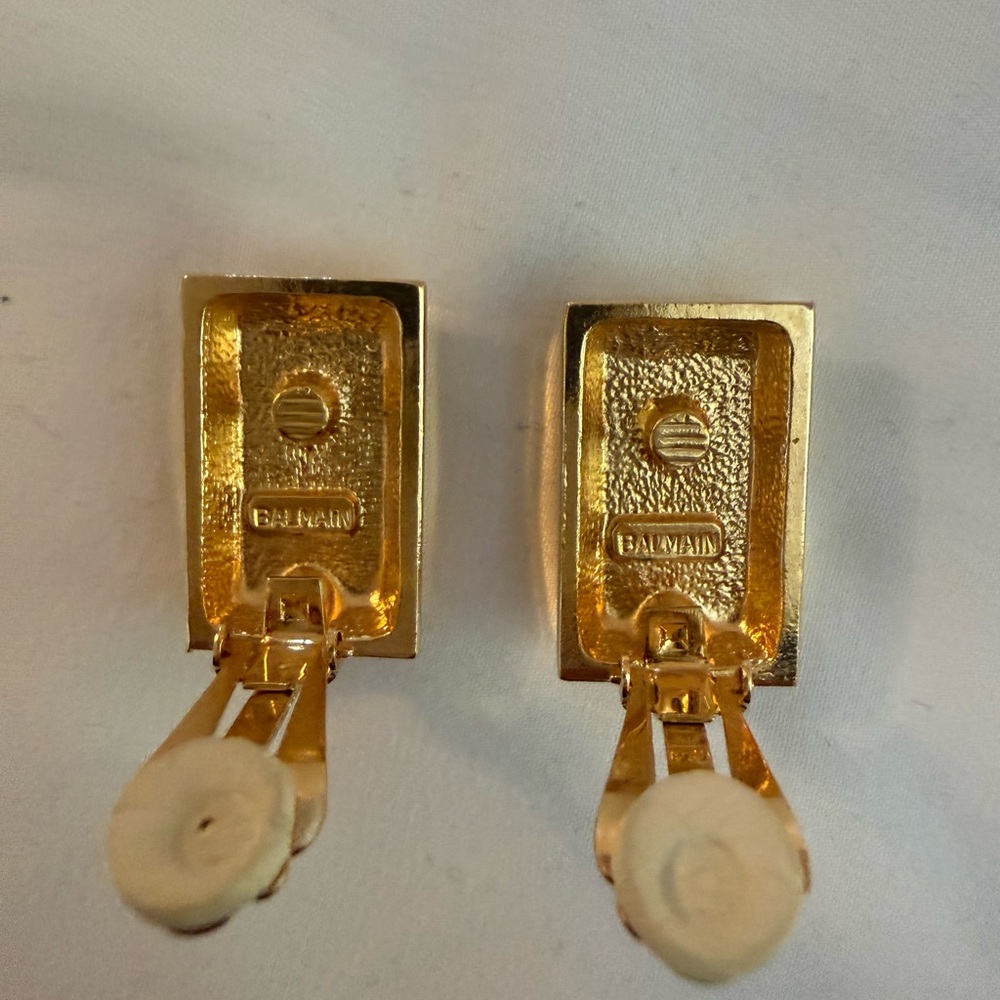 Balmain Vintage Gold and Black Clip-on Earrings - Picture 7 of 9